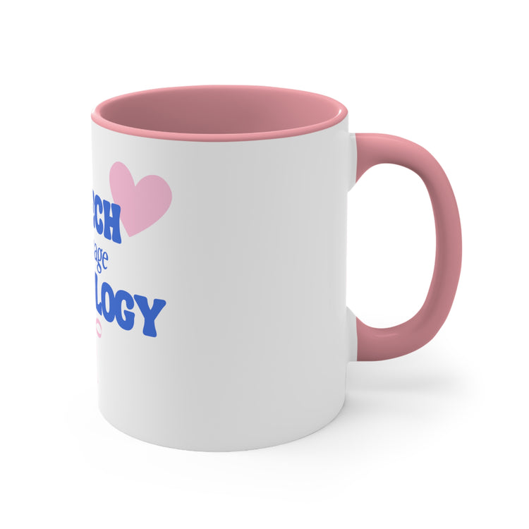 speech language pathology heart + bow two-tone mug 11oz