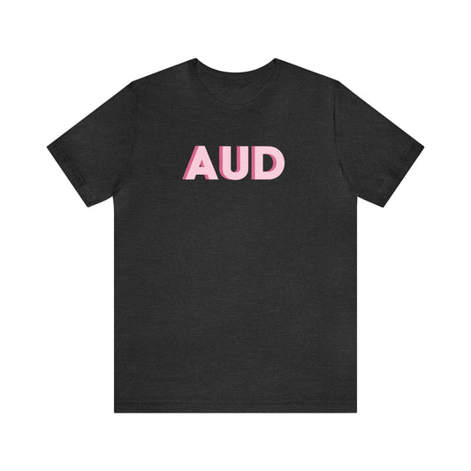 pink AUD audiology short sleeve tee