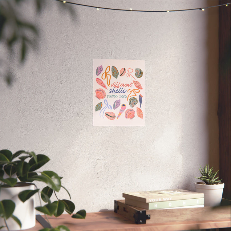 different shells, same sea wall poster