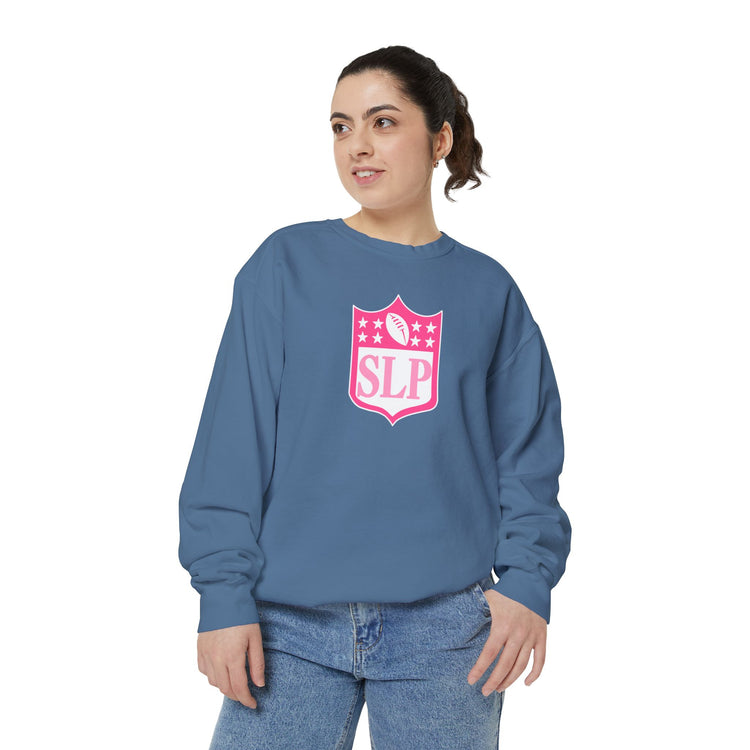 SLP football crest comfort colors crewneck