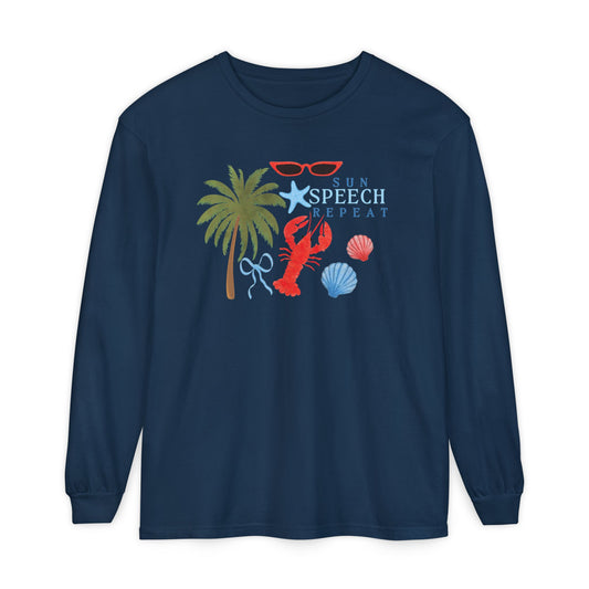 sun speech repeat comfort colors long sleeve tee