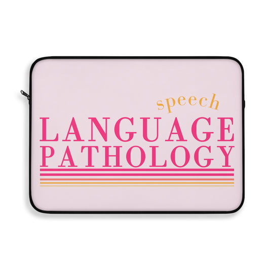speech pathology pink lines laptop sleeve