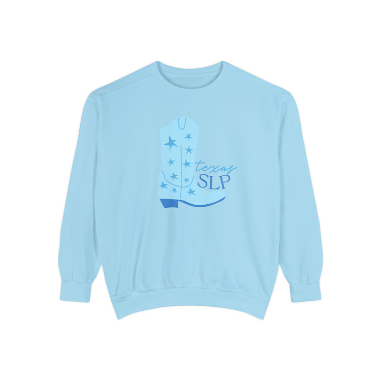 blue boots texas SLP comfort colors crewneck