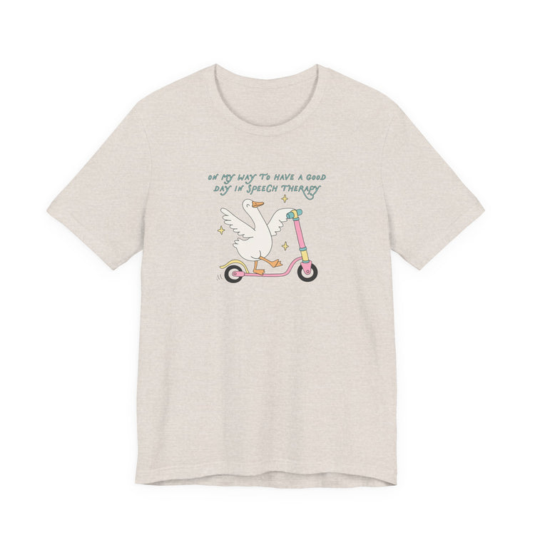 on my way to speech goose short sleeve tee