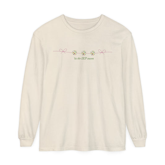 'tis the IEP season comfort colors long sleeve tee