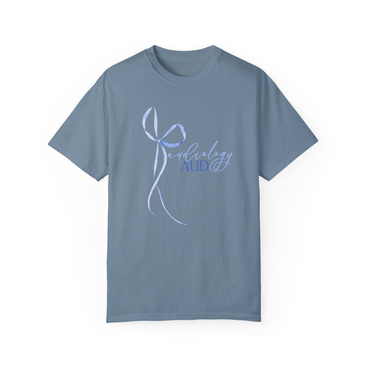 blue bow audiology comfort colors tee