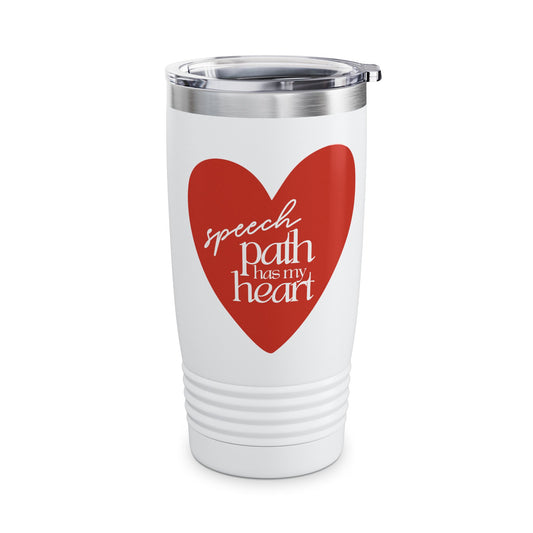 i love speech red heart 20oz insulated tumbler