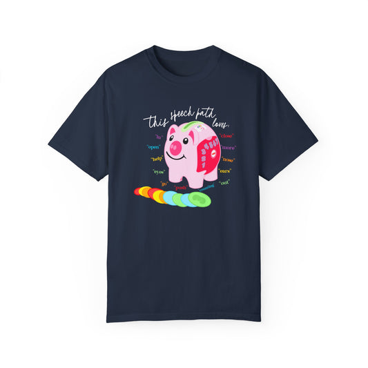 piggy bank speech path loves comfort colors tee