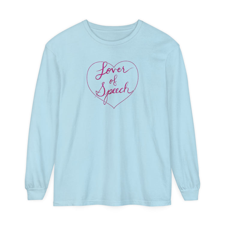 lover of speech comfort colors long sleeve tee