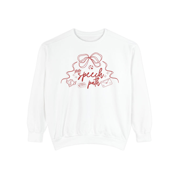 SLP valentine bow comfort colors crewneck