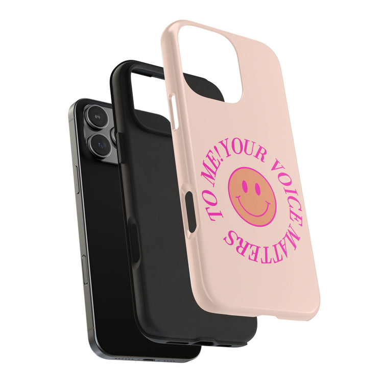 your voice matters smiley iPhone case