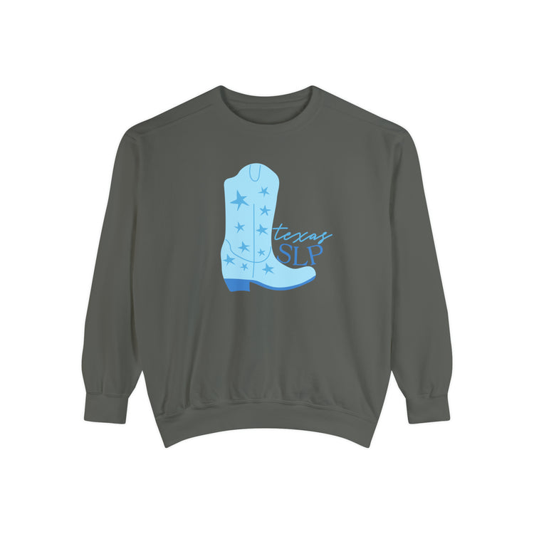 blue boots texas SLP comfort colors crewneck