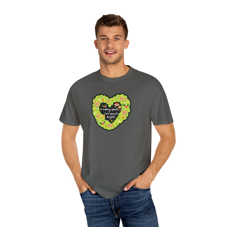 making speech spirits bright!  comfort colors tee