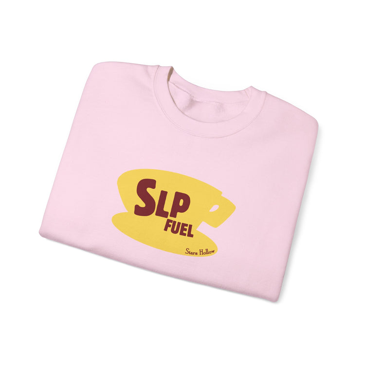 slp fuel yellow coffee cup crewneck