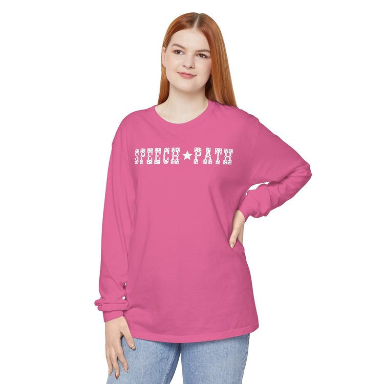 speech path western star comfort colors long sleeve tee