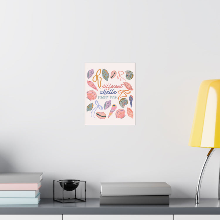 different shells, same sea wall poster