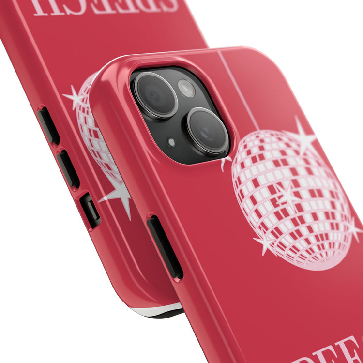 speech path disco ball red iPhone case