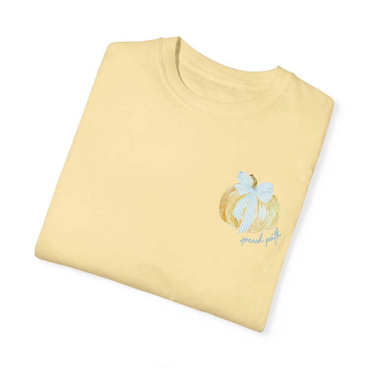 pumpkin speech path comfort colors tee