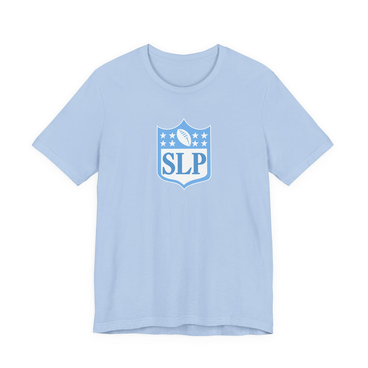 SLP football crest blue short sleeve tee