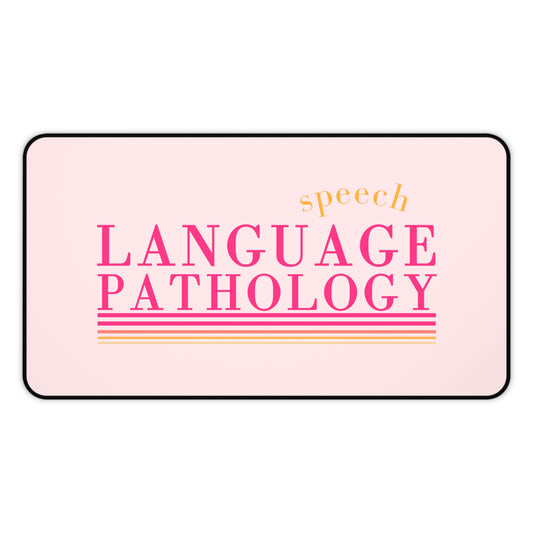 pink speech pathology lines desk mat