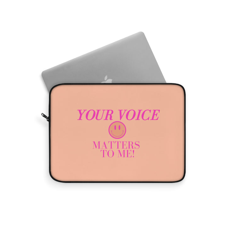 your voice matters smiley laptop sleeve