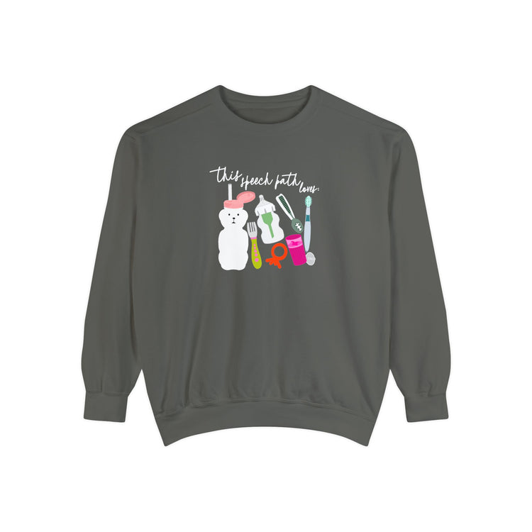 feeding speech path loves comfort colors crewneck