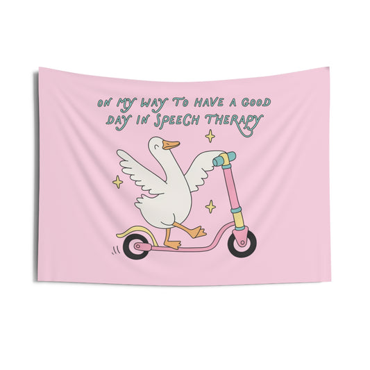 on my way speech goose wall tapestry
