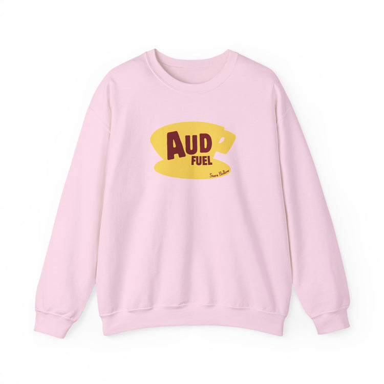 aud fuel yellow coffee cup crewneck