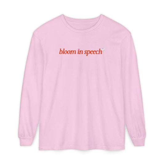 bloom in speech flowers long sleeve tee