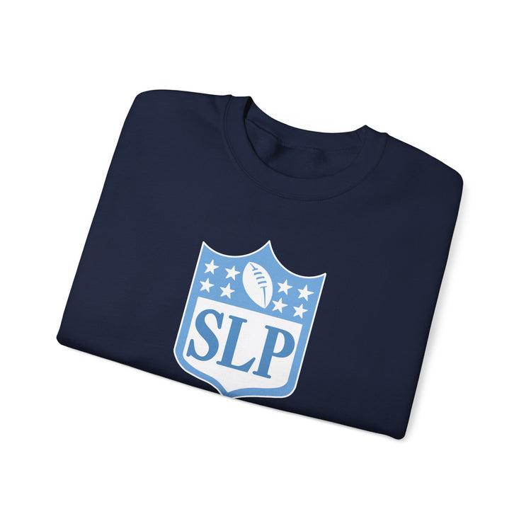 SLP football crest blue crewneck