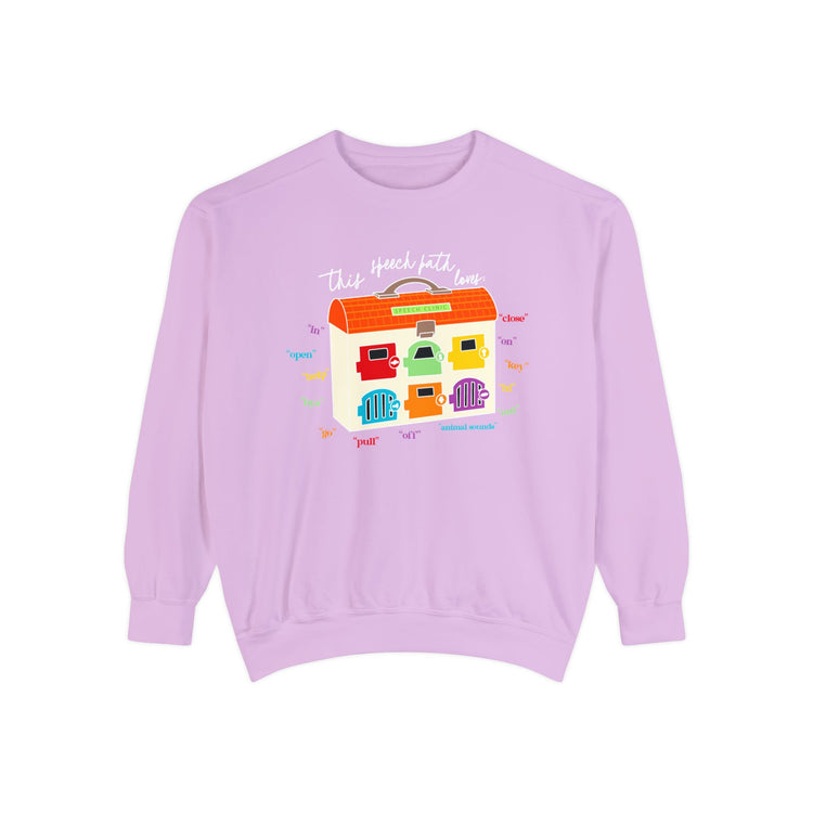 speech clinic speech path loves comfort colors crewneck