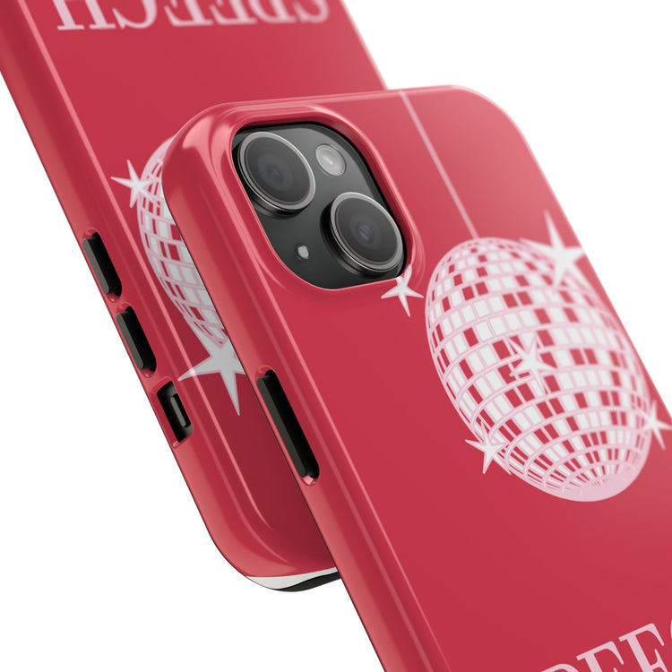 speech path disco ball red iPhone case