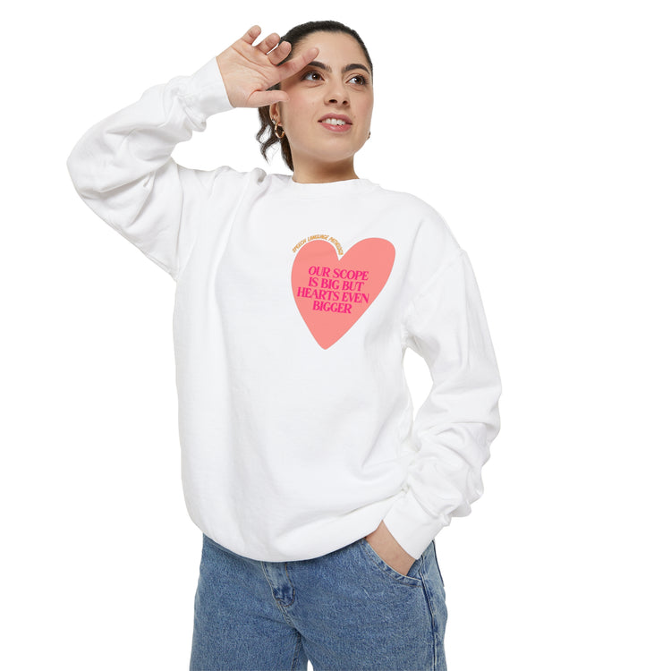 SLP heart scope comfort colors crewneck