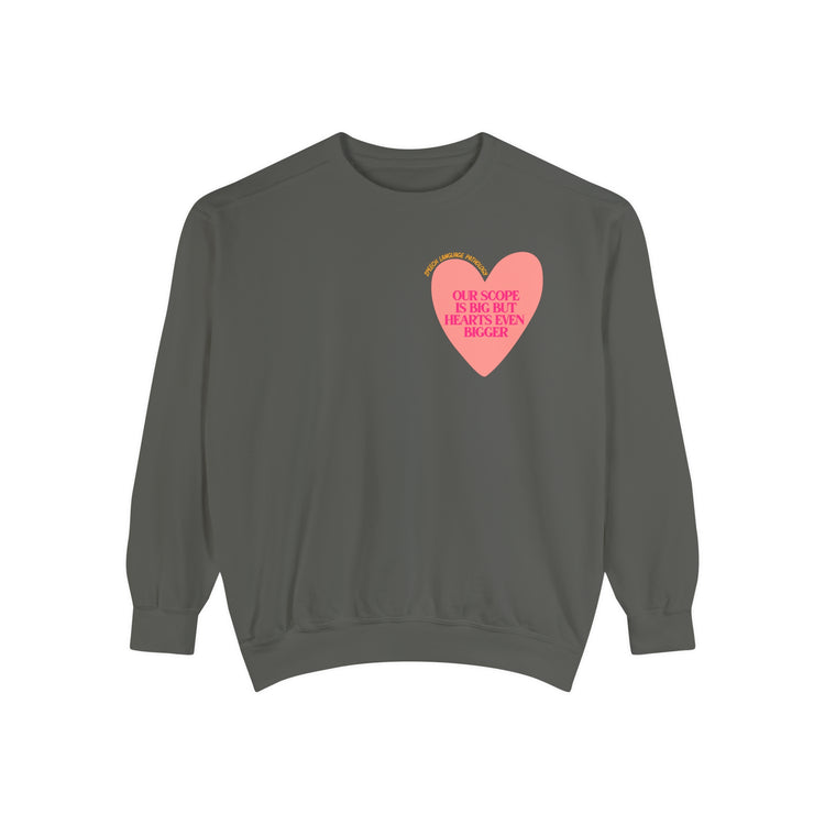 SLP heart scope comfort colors crewneck