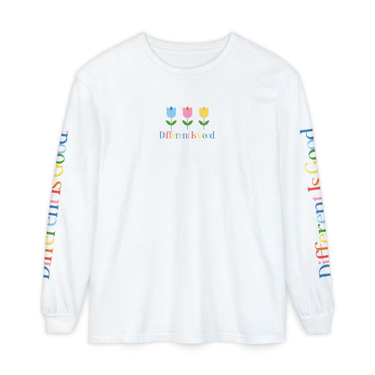 different is good tulips long sleeve tee