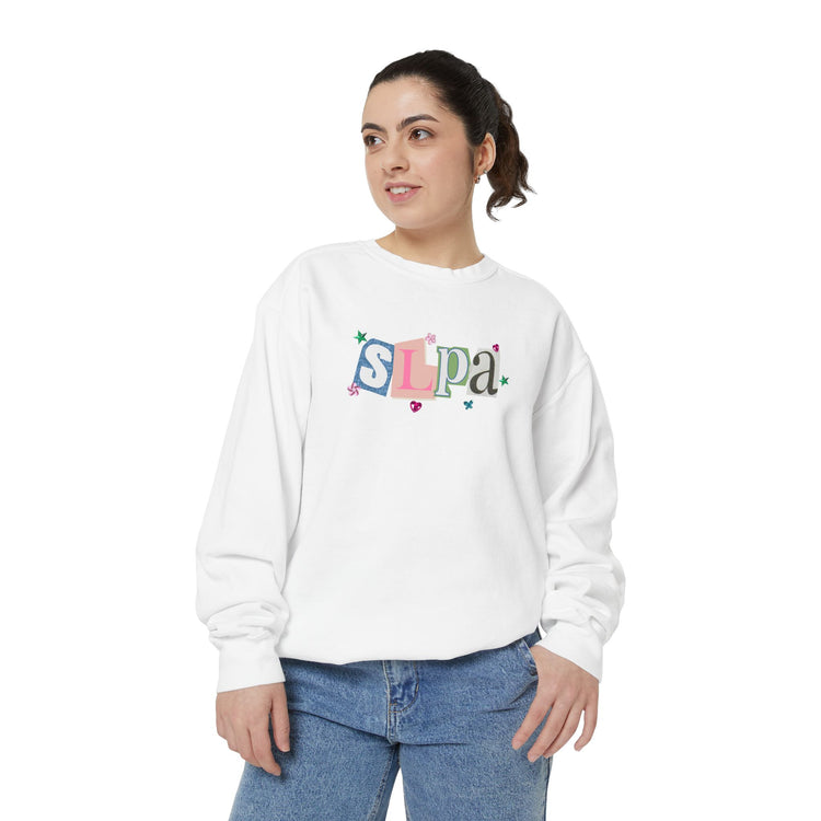 SLPA newspaper gem comfort colors crewneck