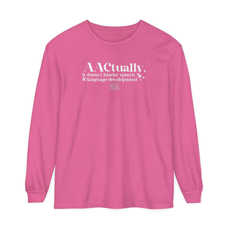 AAC facts SLP comfort colors long sleeve tee