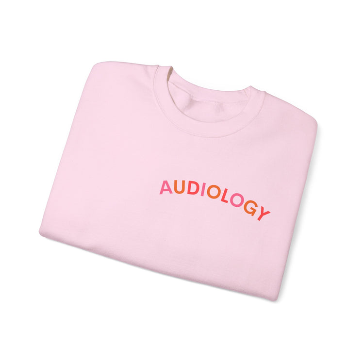 colorful audiology arch crewneck