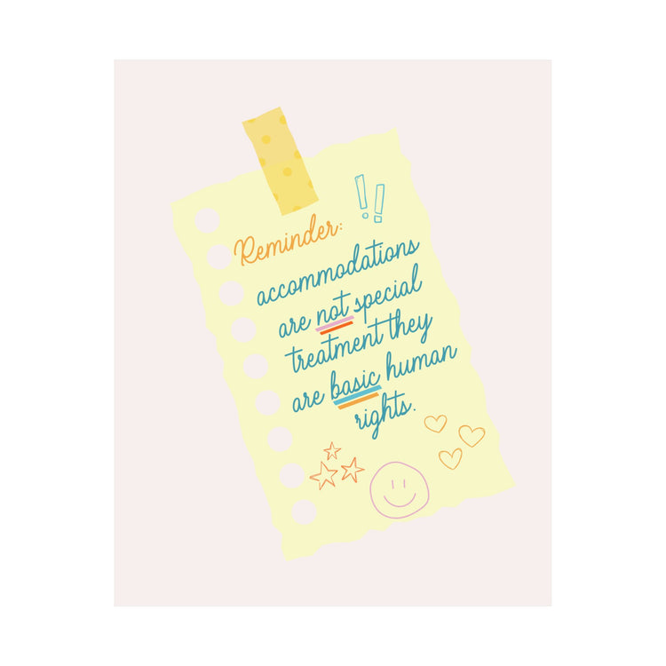 accommodations right wall poster