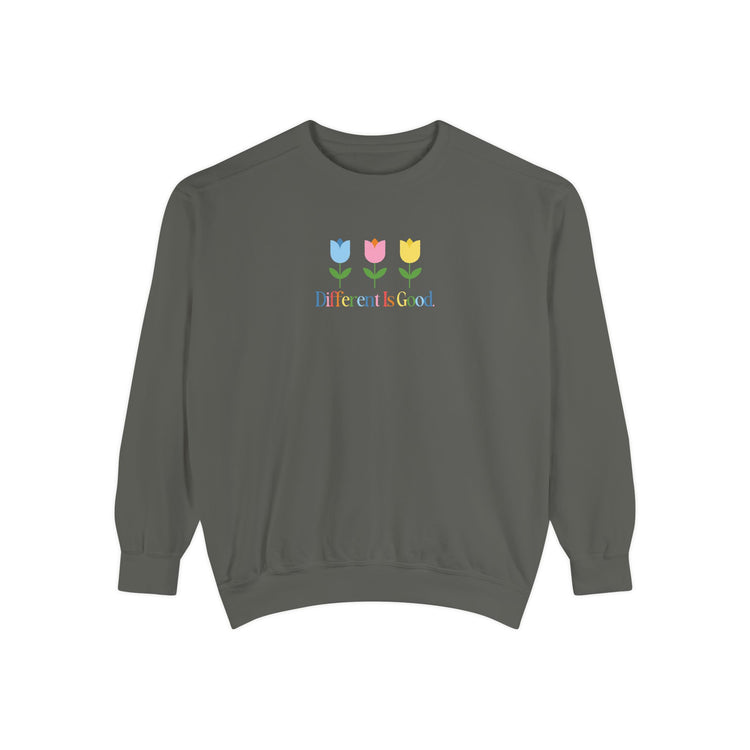 different is good tulips comfort colors crewneck