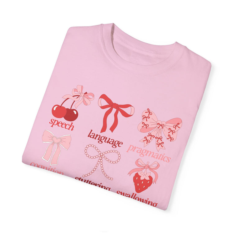 SLP scope pink/red bows comfort colors tee