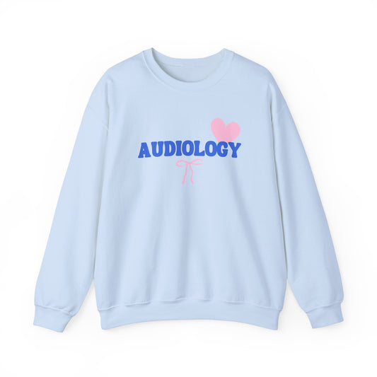 audiology heart + bow crewneck