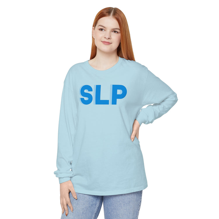 SLP block blue comfort colors long sleeve tee