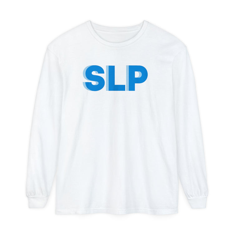 SLP block blue comfort colors long sleeve tee