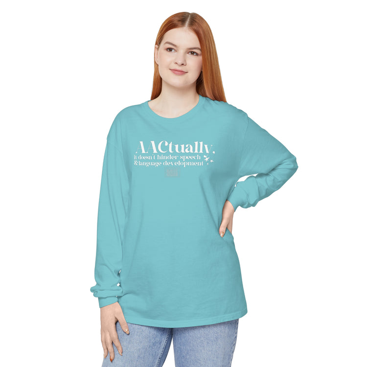 AAC facts SLP comfort colors long sleeve tee