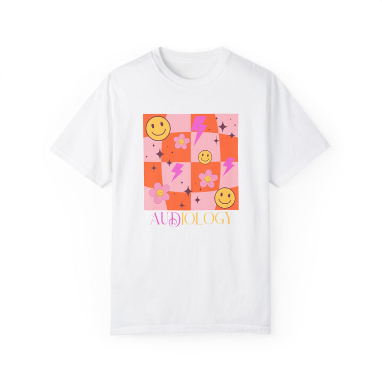 smiley disco audiology comfort colors tee