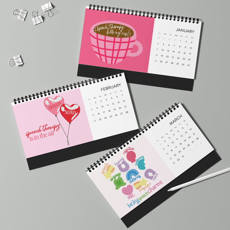 2026 SLP Desktop Calendar (Monthly Grid) January - December