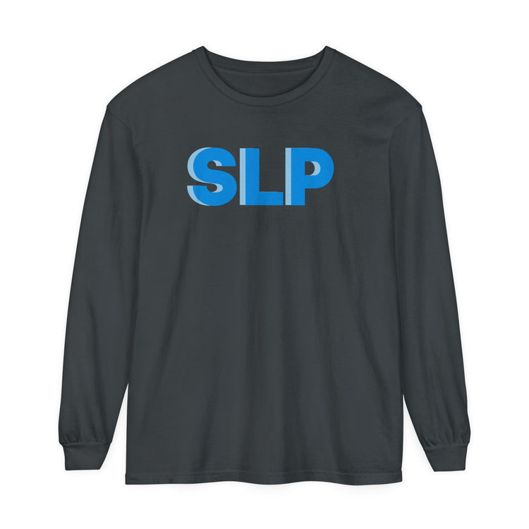 SLP block blue comfort colors long sleeve tee