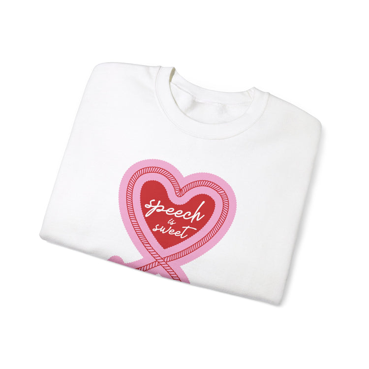 speech is sweet rope heart crewneck