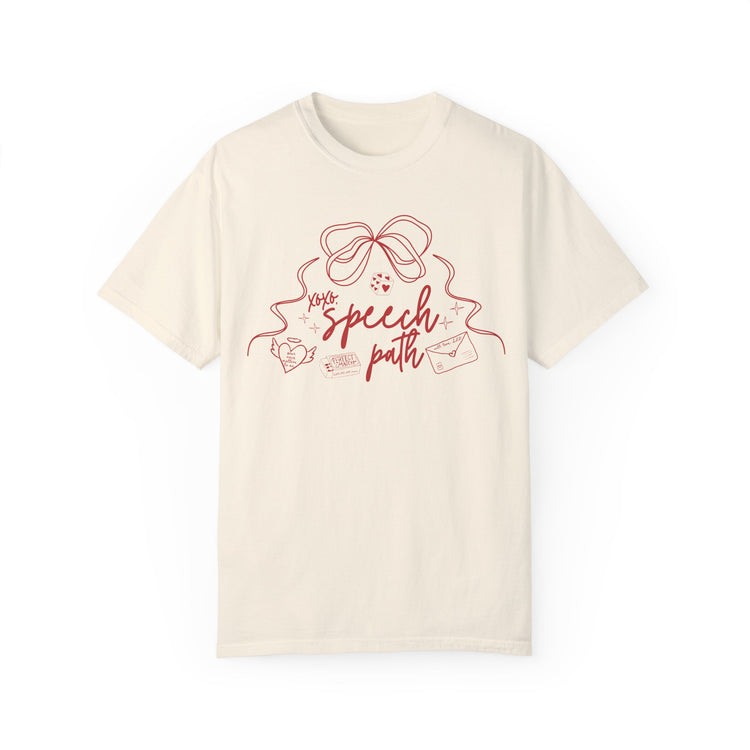 SLP valentine bow comfort colors tee